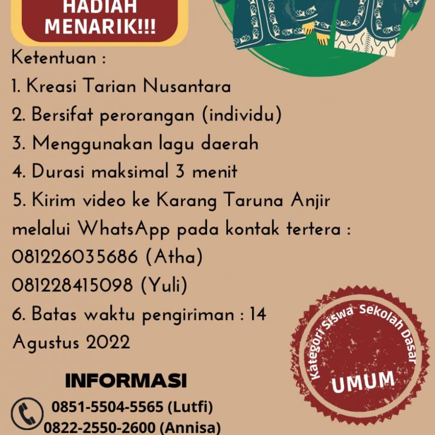 Lomba Kreasi Tari Karang Taruna Anjir untuk Menumbuhkan Nasionalisme Sejak Dini